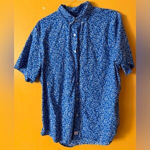 Vineyard Vines Blue Leaf Print Shirt